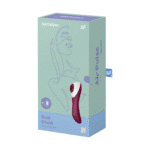 Satisfyer Luftdruckvibrator – G Punkt Vibrator – Dual Crush – Einführbarer Doppelter Luftdruckvibrator – Weinrot Satisfyer