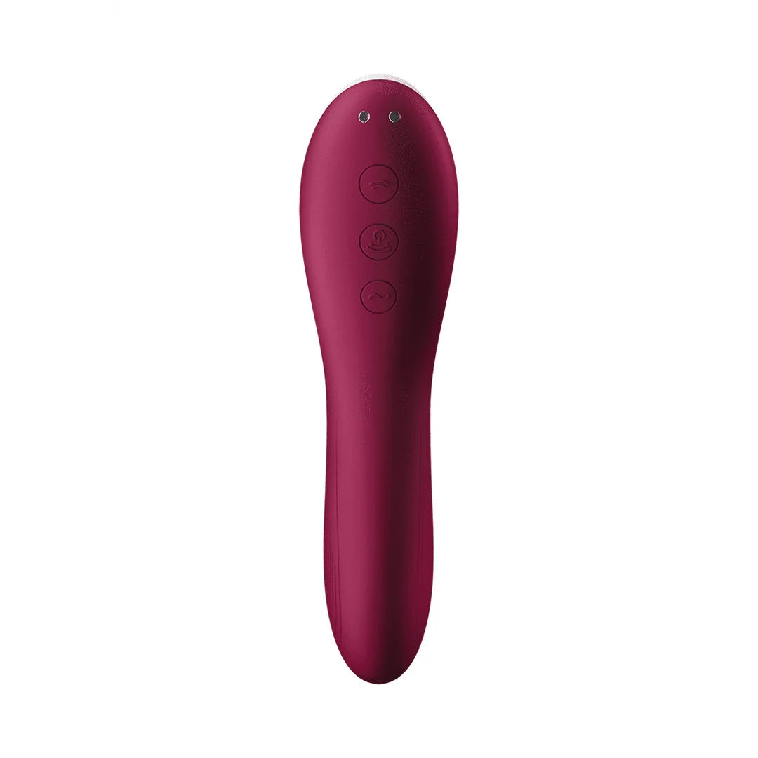 Satisfyer Luftdruckvibrator – G Punkt Vibrator – Dual Crush – Einführbarer Doppelter Luftdruckvibrator – Weinrot Satisfyer – Bild 4