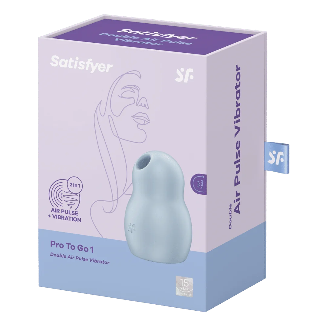 Satisfyer Druckwellenvibrator – Doppelvibrator – Pro to Go 1 – Double Air Pulse Vibrator – Azul Satisfyer