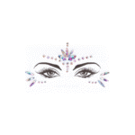 Zweiteiliges BH Set mit Strapsgürtel und funkelndem Eye Contact Bling Sticker – Einheitsgröße – Mehrfarbig – Bild 6