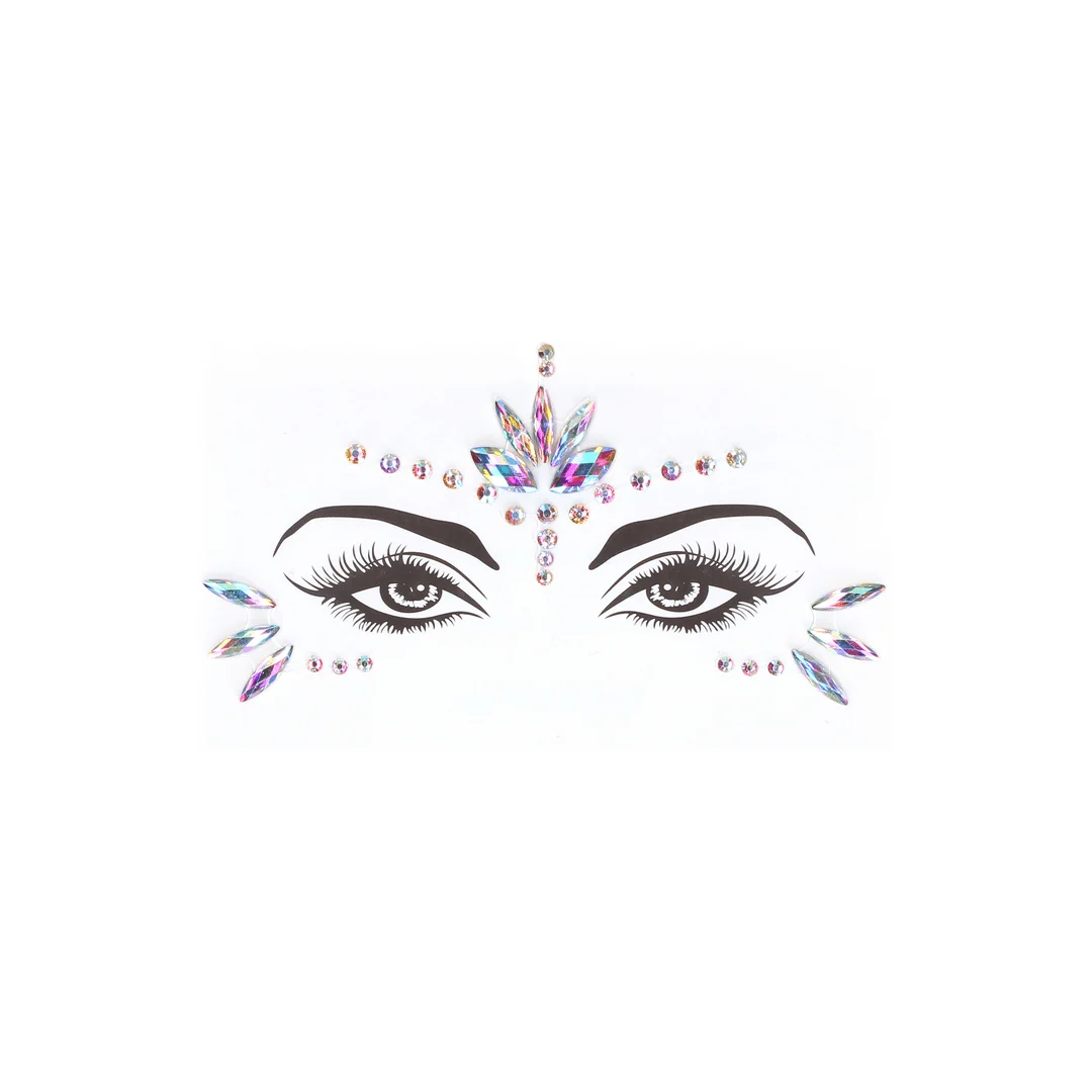 Zweiteiliges BH Set mit Strapsgürtel und funkelndem Eye Contact Bling Sticker – Einheitsgröße – Mehrfarbig – Bild 6