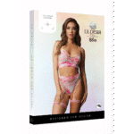 Zweiteiliges BH Set mit Strapsgürtel und funkelndem Eye Contact Bling Sticker – Einheitsgröße – Mehrfarbig