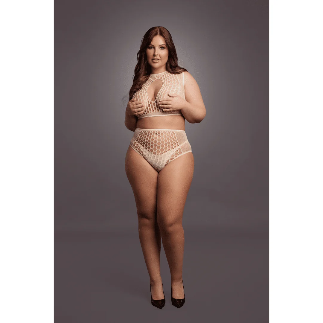 Dessous Set mit Netzeinsätzen und Keyhole Detail für eine verführerische Silhouette - LIN – Bild 4