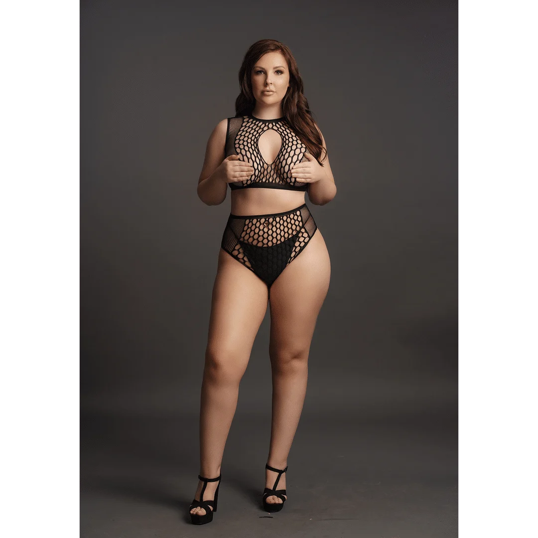 Dessous Set mit Netzeinsätzen und Keyhole Detail für eine verführerische Silhouette - LIN – Bild 16