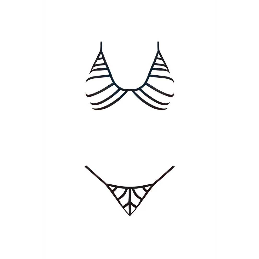 Schwarzes BH und G String Set mit Riemen – Bild 16