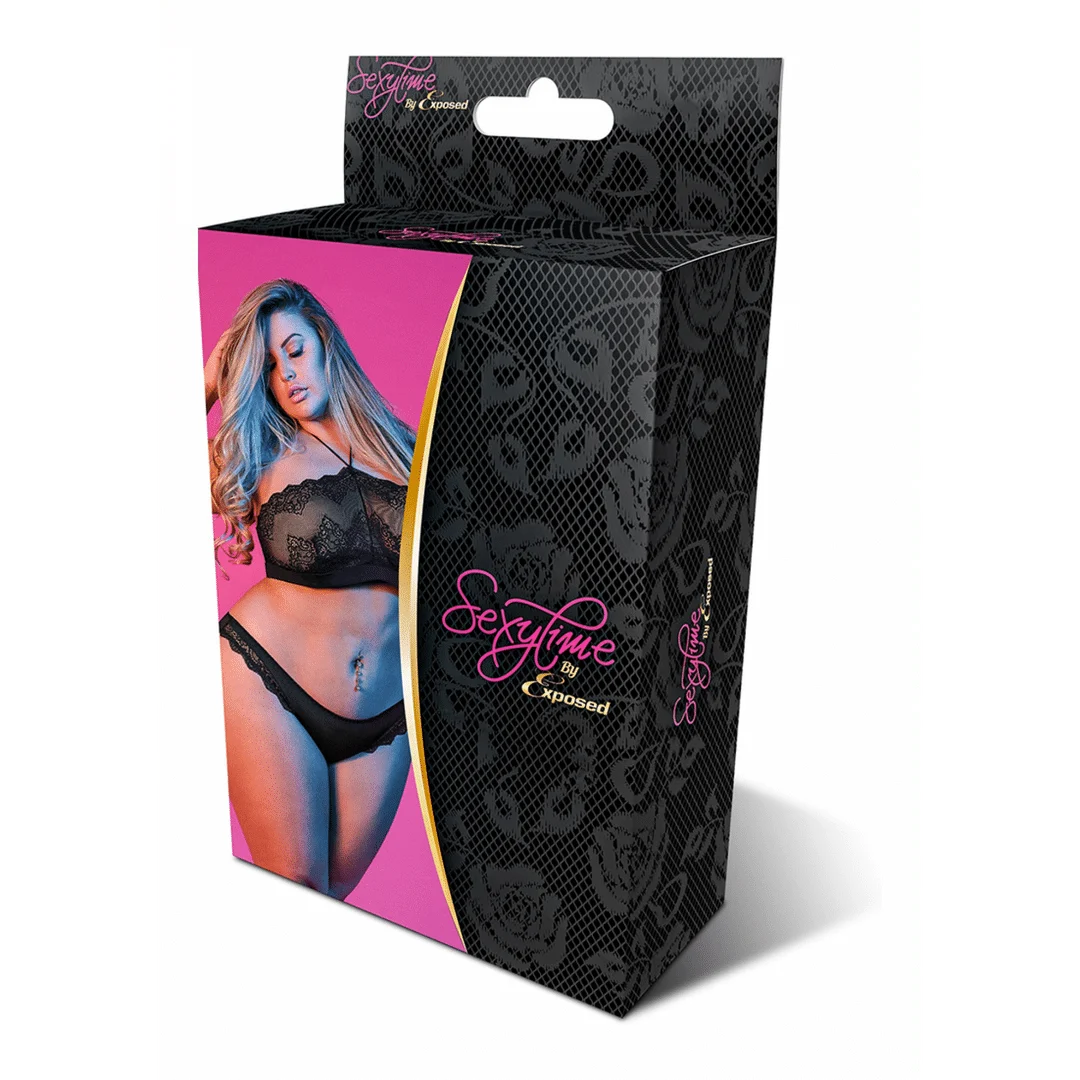 M192BLK2XL-2 Magic Silk Bandeau Set mit Neckholder Trägern – Bild 1