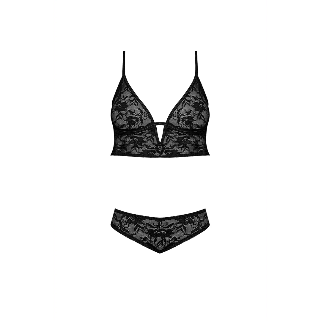 Magic Silk Bralette und Spitzenslip, schwarz, 2X – Bild 4