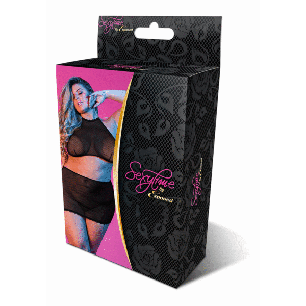 Magic Silk Neckholdertop und Minirock aus Punktetüll