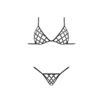 Orthia schwarzes Set aus Imitat Netzstoff mit BH und G String 2X – Bild 3