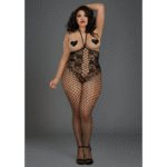 Dreamgirl Bodystocking mit offenen Cups, schwarz – Bild 4