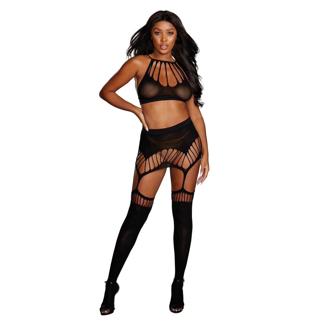 Straps Set mit nahtloser High Neck Bralette als Dessous Look – Dreamgirl – Bild 4