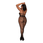 Dreamgirl Bodystocking aus Netzmaterial, Teddy, Plus Size, schwarz