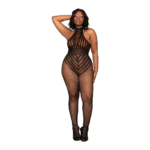 Dreamgirl Bodystocking aus Netzmaterial, Teddy, Plus Size, schwarz – Bild 2