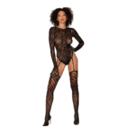 Netz Bodystocking mit Fingerhandschuhen für einen verführerischen Curvy Dessouslook – Dreamgirl – Bild 4