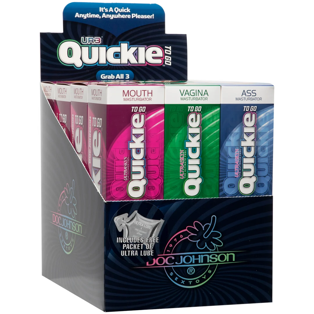 Doc Johnson ULTRASKYN Quickies To Go Masturbatoren, Display mit 12 Stück – Bild 3