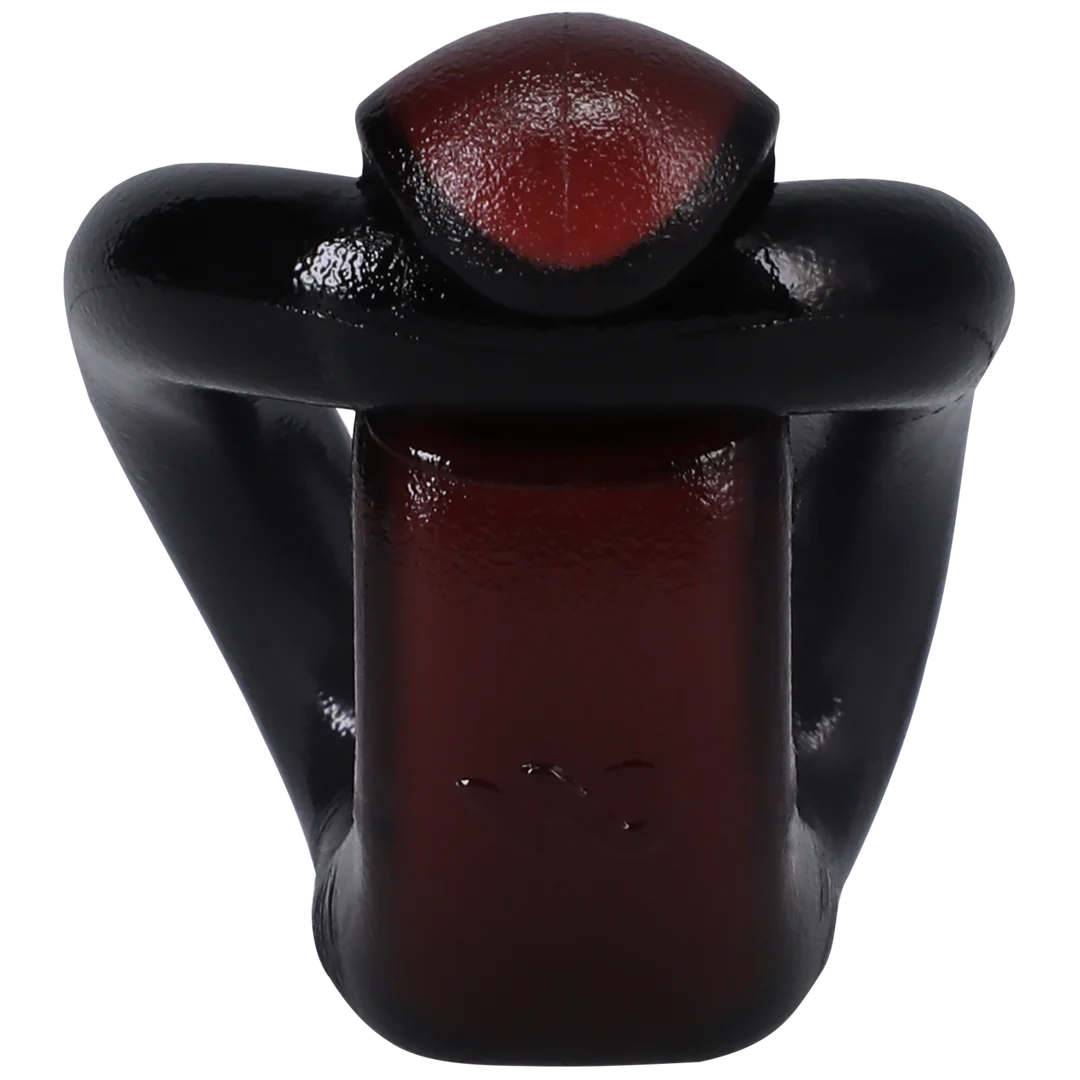Nicht vibrierender Cockring mit praktischem Verschluss und Schlaufe – Schwarz/Rot – Bild 4
