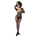 Mapalé Bodystocking aus Netzstoff mit langen Ärmeln in Schwarz – Bild 5
