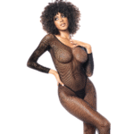 Mapalé Bodystocking aus Netzstoff mit langen Ärmeln in Schwarz – Bild 6