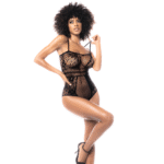 Mapalé Netz Bodysuit in Schwarz, Plus Size – Bild 5