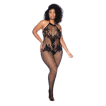 Mapalé schwarze Blumen Bodystocking – Bild 2