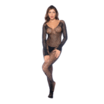Schwarzer Netz Bodystocking mit Strass von Mapalé – Bild 2