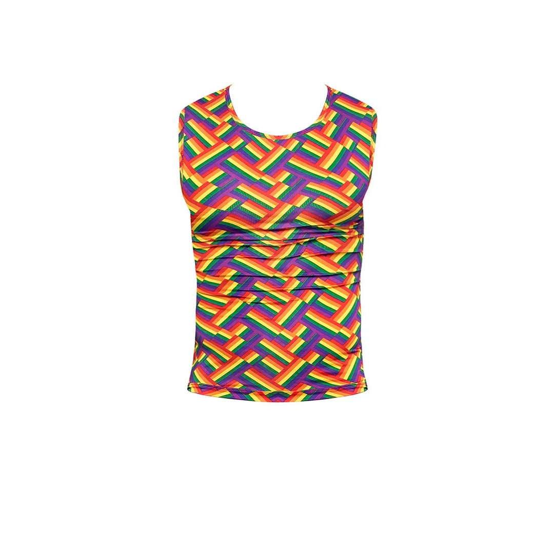 Male Power Fitness Tanktop mit Regenbogenprint, Größe S – Bild 3