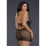 Babydoll aus Netzstoff mit Spitze und Cut out für kurvige Silhouetten | SexyPlus