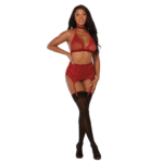 Dreamgirl Set aus Netzstoff und Spitze mit vier Teilen – Bild 10