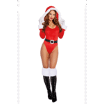 Kostüm mit Body mit Kapuze für einen weihnachtlichen Lingerie Rollenspiel Look - SexyPlus – Bild 2