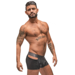 Male Power Cutout Shorts schwarz