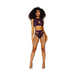 Lingerie Set mit Strumpfhaltern und goldenen Ketten für einen sinnlichen Look | SexyPlus – Bild 2