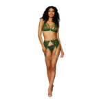 Lingerie Strumpfhalter Set mit metallischer Kordelspitze für kurvige Silhouetten – LIN – Bild 4