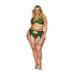 Lingerie Strumpfhalter Set mit metallischer Kordelspitze für kurvige Silhouetten – LIN – Bild 2
