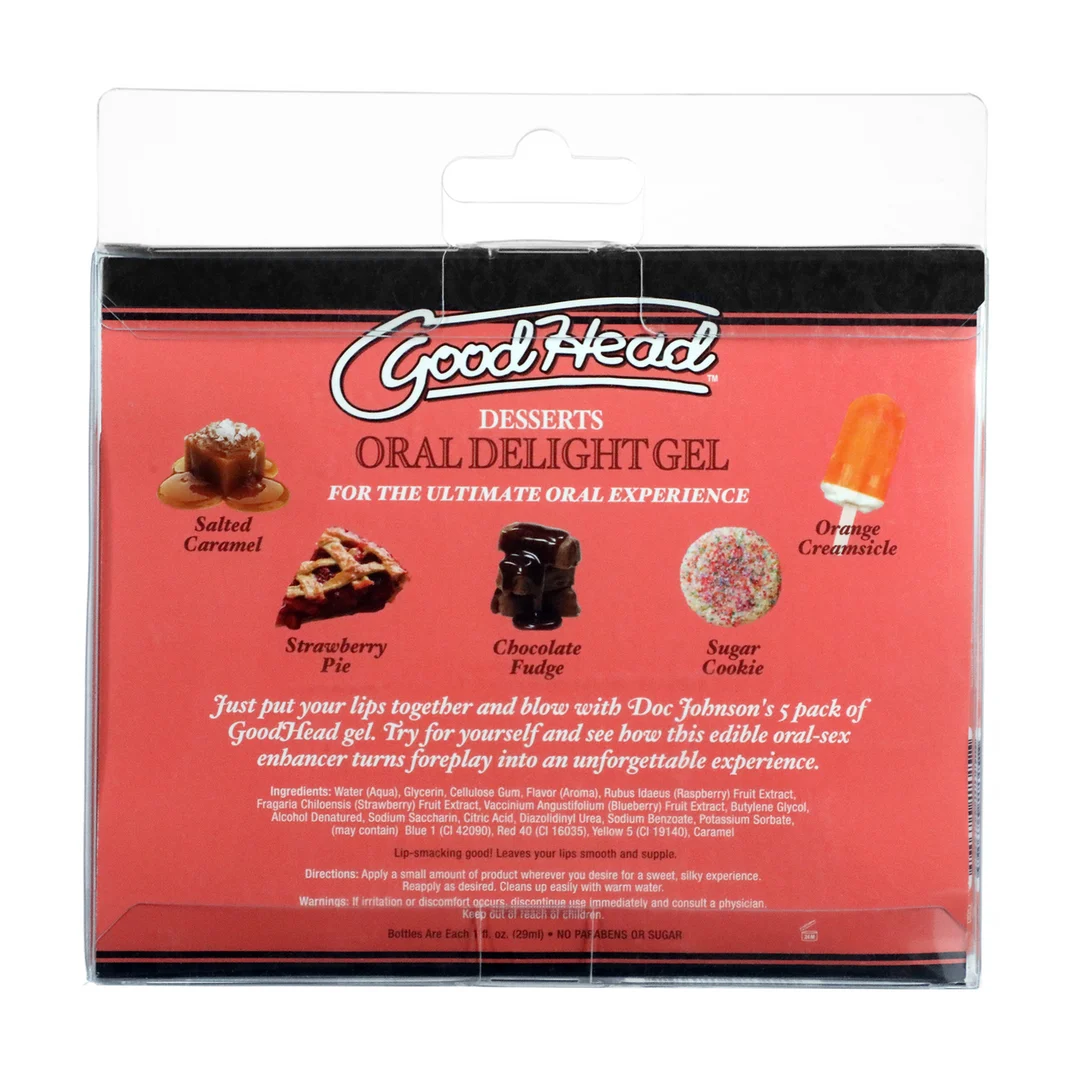 Doc Johnson Oral Delight Gel Desserts, 5 Geschmacksrichtungen – Bild 2