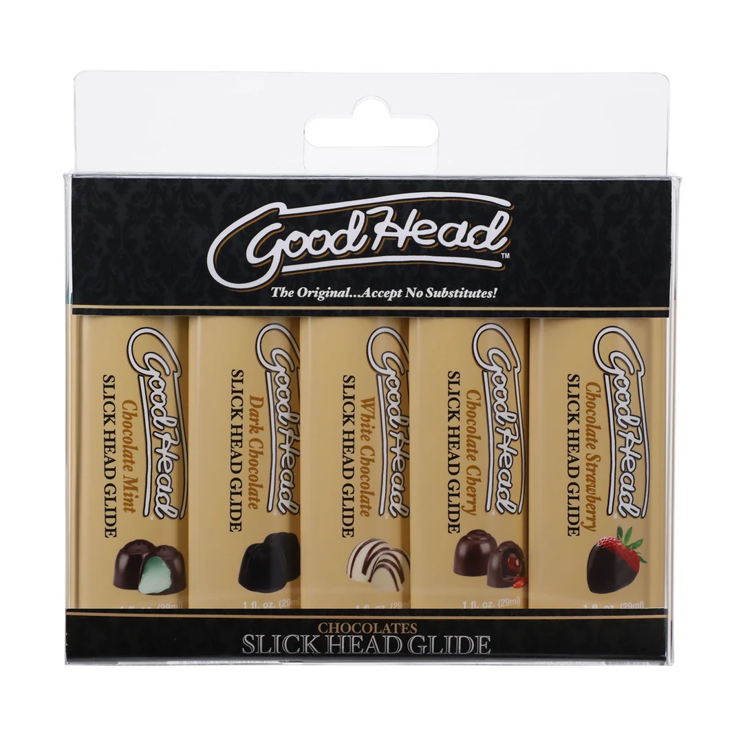 Doc Johnson GoodHead Gleitgel mit Schokoladengeschmack, 5er Pack – Bild 1
