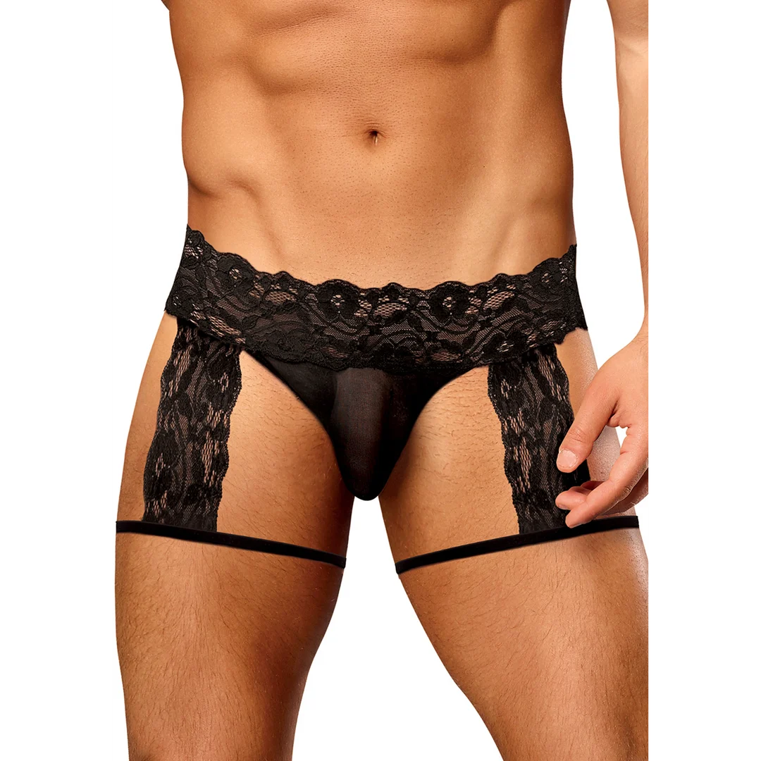 Male Power Strapshorts mit Blumen Spitze – Bild 8