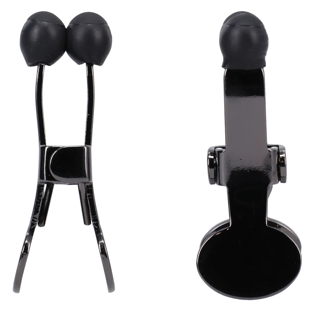 BDSM Nippelklemmen mit festem Halt – Nippers Edelstahl Nippelklemmen mit Silikonspitze, Schwarz – Bild 2