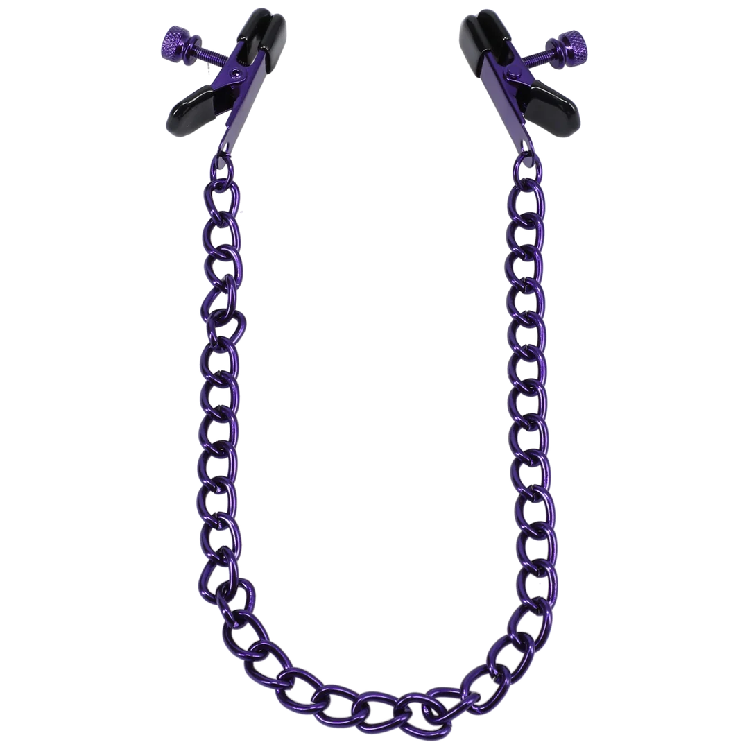 BDSM Nippelklemmen mit verstellbarem Griff | Nippelquetscher | Lila – Bild 3