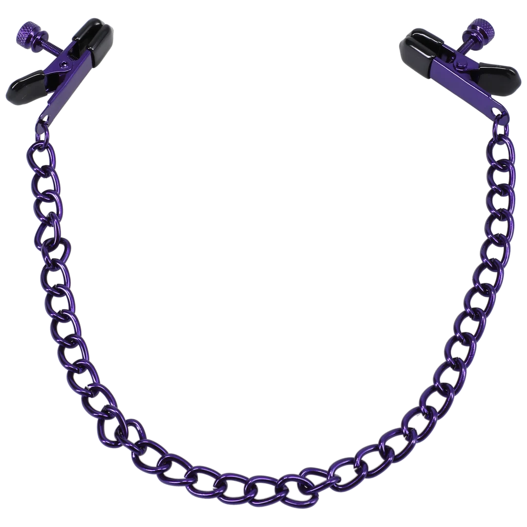 BDSM Nippelklemmen mit verstellbarem Griff | Nippelquetscher | Lila – Bild 5