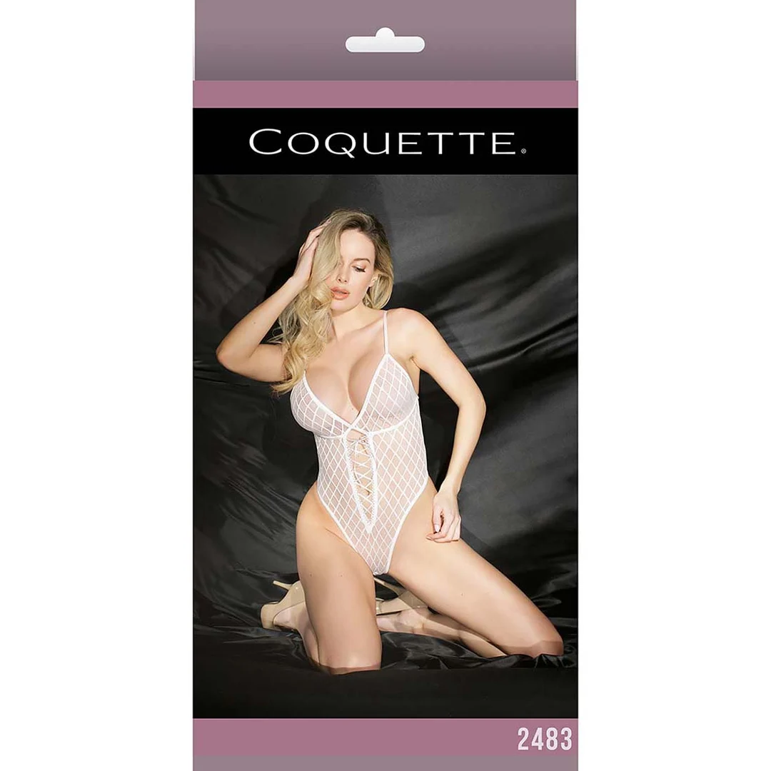 High Cut Teddy aus Diamond Mesh mit Schleifendetail für kurvige Looks · Coquette – Bild 6