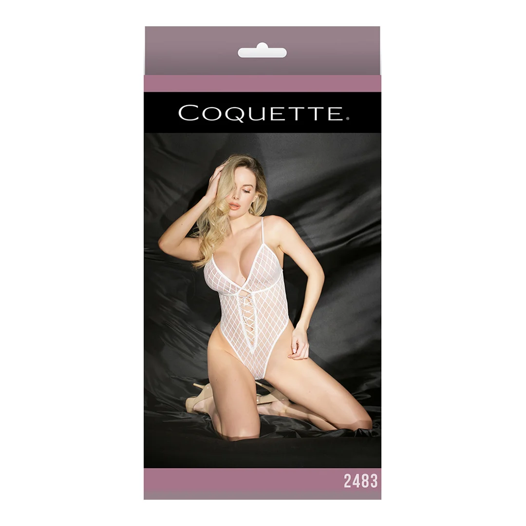 High Cut Teddy aus Diamond Mesh mit Schleifendetail für kurvige Looks · Coquette – Bild 7