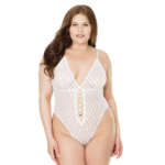 High Cut Teddy aus Diamond Mesh mit Schleifendetail für kurvige Looks · Coquette – Bild 9