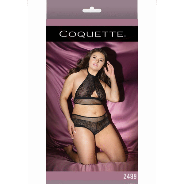 Coquette Netz Neckholder und Booty Shorts