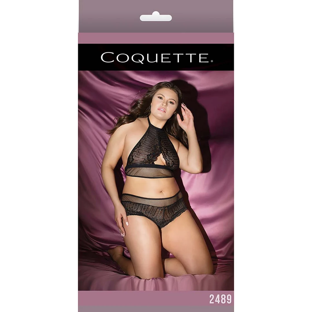 Coquette Netz Neckholder und Booty Shorts – Bild 1