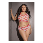 Coquette Crop Top und Shorts mit Lippenprint – Bild 2