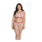 Coquette Crop Top und Shorts mit Lippenprint – Bild 3