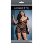 Spitzen Babydoll in Plus Size mit rosafarbenen Details und Schleife für kurvige Silhouetten – SexyPlus