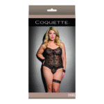 Coquette Cami Top mit G String, Schwarz, Plus Size