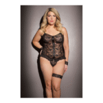 Coquette Cami Top mit G String, Schwarz, Plus Size – Bild 3