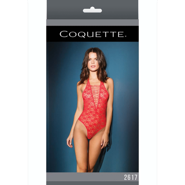 Roter Spitzenteddy von Coquette